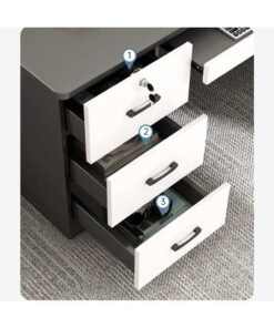 NKX Computer and Multifunction Table Home Office Workstation 120 CM with 3 Drawers - Image 4