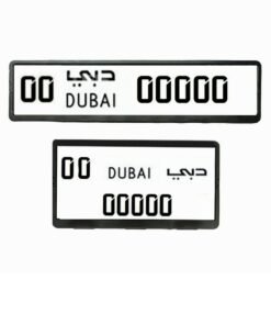 ETAVA Car Number Plate Frame Long & Short for Dubai Emirates | 2-Piece License Plate Holder Set (53x13cm + 33x17.5cm) | ABS Black Screw Mount Design | Stylish Plate Cover