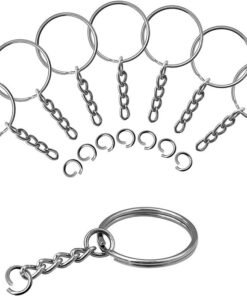 Barakah Keychain Ring, Key Ring with Chain and Jump Rings 1 Inch Small Size Metal Steel Split Key Rings Keychain Parts with Open Jump Ring Connector for Home and Crafts, 90 Pack