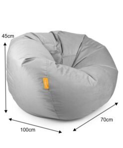 Jumbble Suede Bean Bag with Filling | Ultimate Indoor Lounging Chair for All Ages | Velvet Soft Fabric | Filled with Polystyrene Beads(Kids, Grey)45 X 70 X75cm - Image 3