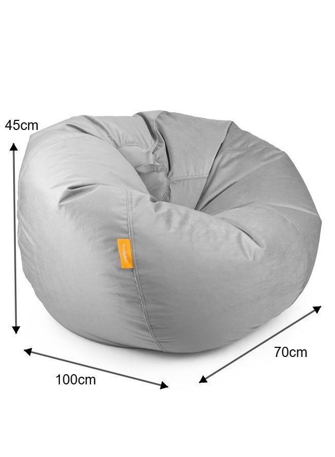 Jumbble Suede Bean Bag with Filling | Ultimate Indoor Lounging Chair for All Ages | Velvet Soft Fabric | Filled with Polystyrene Beads(Kids, Grey)45 X 70 X75cm - Image 3