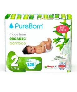 PureBorn Organic Diapers Size 2 Master Value Pack 128 Count Assorted