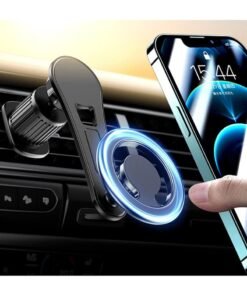 X-level MagSafe Car Mount,Magnetic Phone Holder for Car, Air Vent Friendly Hook, Strong Magnet, One-hand Operation, 360° Rotate, for Galaxy S25/S24 Ultra/iPhone 16/15 Pro Max/MagSafe Case Black