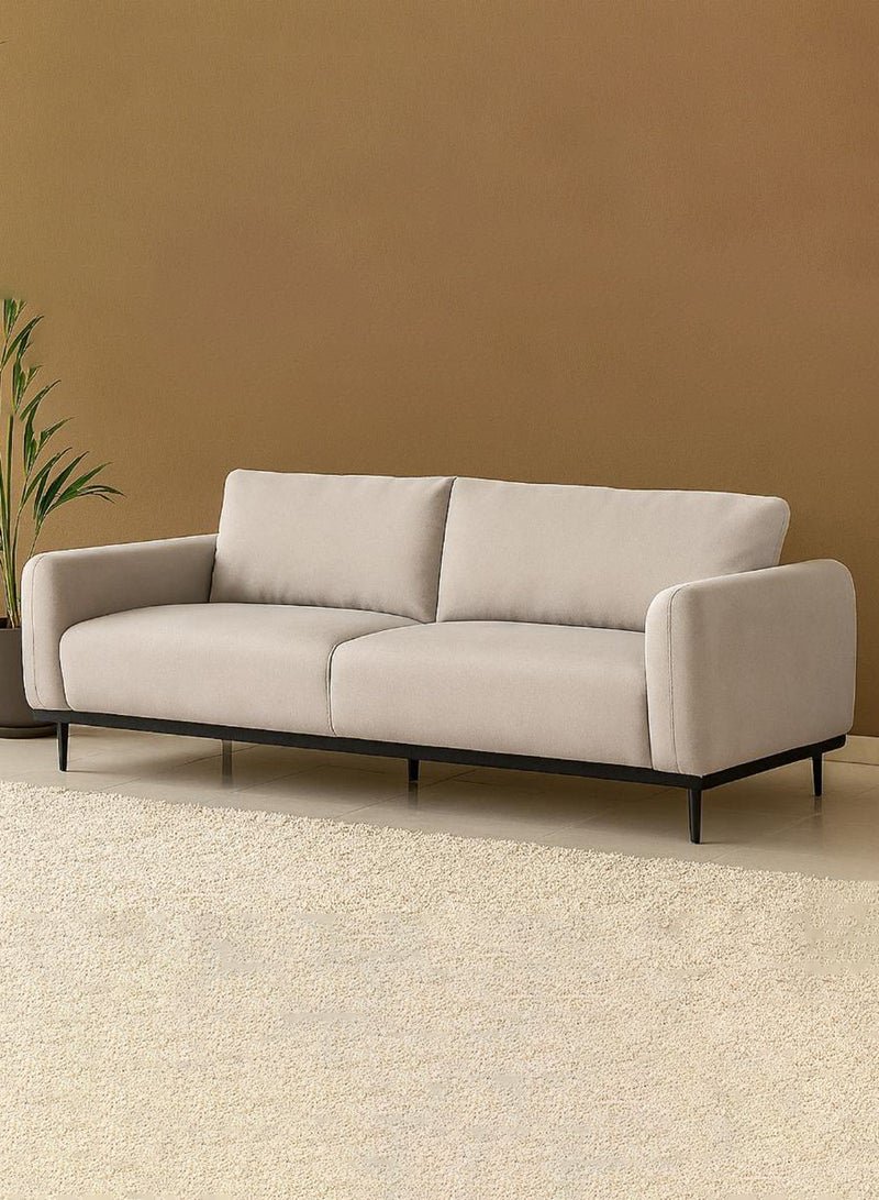 Royaloak Felix Fabric 3 Seater Sofa | Fabric Upholstery | Sleek Armrest | Reversible Back Cushions | High Resiliency Foam Cushions | Sturdy Frame | Metal Legs