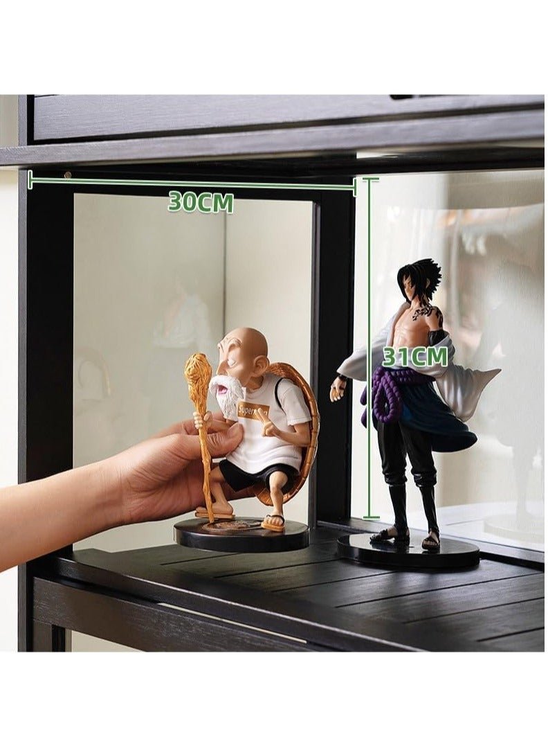 Rubik Display Showcase Cabinet with Acrylic Window Doors & All Sides Transparent For Action Figures, Toys, Awards, Collections Black - Image 3