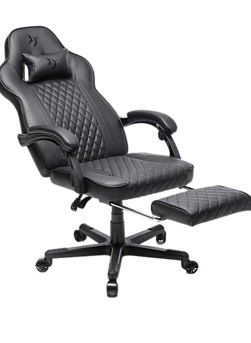 Arozzi Mugello Special Edition Gaming Chair/Office Chair with True Armrest, Footrest, PU Leather, Soft Neck - Pure Black - Image 3