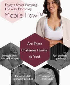 Momcozy M9 Breast Pump Hands-Free Mobile Flow, App Discreet Control with Personalized Multi-Modes and 15 Levels, Independent Breastmilk Storage, Wearable M9 Breast Pump 24mm
