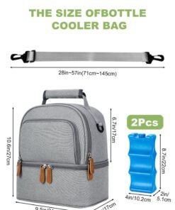 URbazaar Insulated Baby Bottle Bag, Multi-Function Breastmilk Cooler Bag, Fit as for Milk Bottles Like Dr. Brown, Comotomo, Philips, Nuk, Lansinoh, etc.