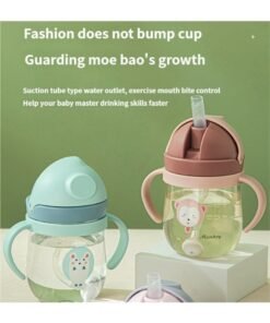 Alternative view of Flushrenic Spill-Proof Sippy Cup, Toddler Cup with Straw and Handle, Anti-drop, Anti-choking for Boys Girls Child