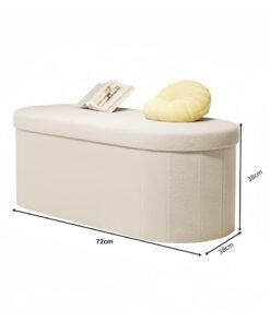 XiuWoo Large, Soft Microfiber Storage Ottoman with Foldable Design Ideal for Sofa Bed and Home Decor Perfect for Storing Toys Books White 72*38*38cm
