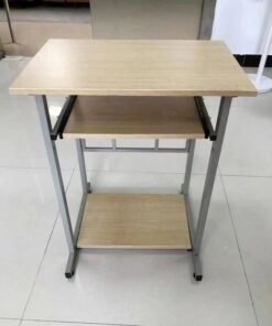 C&C Home Portable Standing Desk Small Desk For Small Spaces Laptop Computer Desk With Layer Storage Rack for Home Office 60 x 40 x 75 Centimeter
