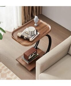 DubaiGallery Side table simple and modern corner sofa aesthetic standing table oval coffee table tea table wood floor design home furniture