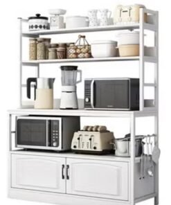 KLNAMAEAAN Multipurpose Storage Cabinet Corner Kitchen Sideboard White 100 * 40 * 158cm Wood White - Image 3