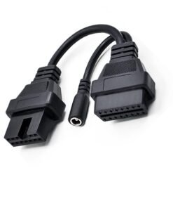 Diagnostic Tool Adapter Connector Cable for Mitsubishi dlc Connector Adapter 12 Pin Male to OBD 16 Pin Female OBD Diagnostic Compatible OBD2 Connect Cable with Power Adapter