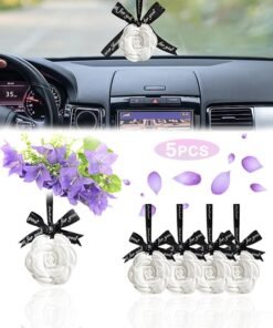 Sweet Life 5PCS Car Air Freshener, Blue Wind Chime Freshener, Aroma Ceramic Stone for Car, Bathroom, Office, Wardrobe Fragrance