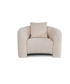 DANUBE HOME Zairah Compact 1 Seater Fabric Sofa In Beige – Stylish Single Seat Living Room Chair, Fabric Sofa For Small Spaces, Modern Accent Piece Home Furniture