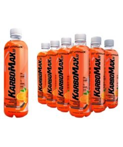 Vitalix KarboMax 30 Tango Orange - Fast Carb Drink with 30g Carbs, 1000mg HCL Creatine, 1g HMB, 880mg Electrolytes, Vitamins B, Zero Sugar, 500ml Pack of 12