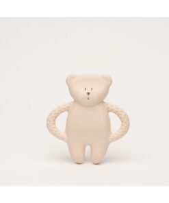 Moonie Natural Rubber Teether Bear - Rose
