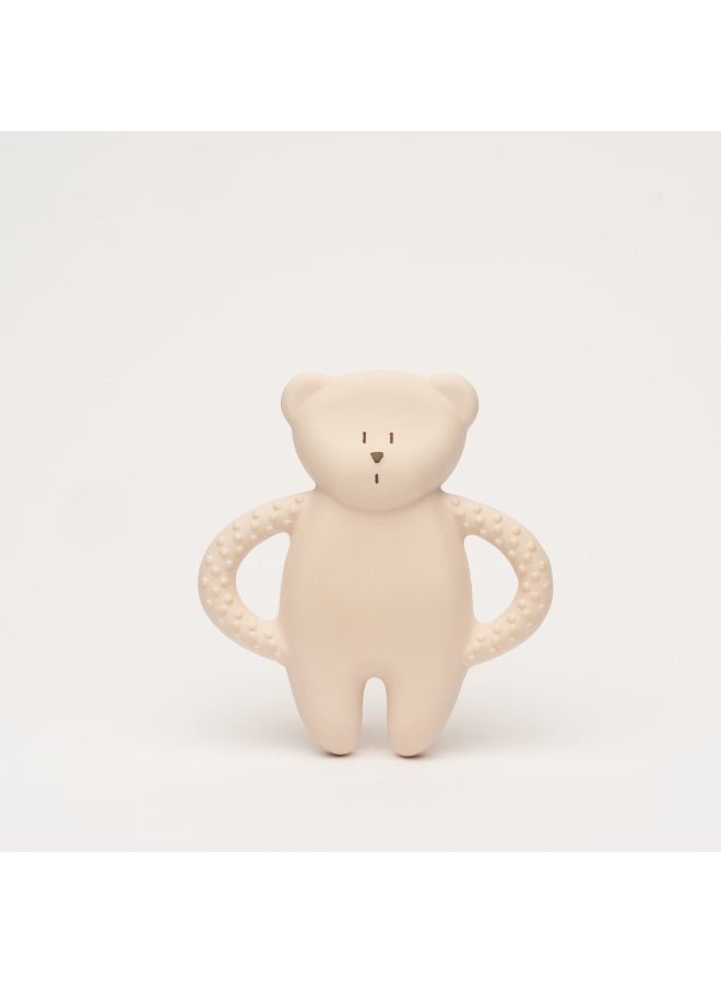 Moonie Natural Rubber Teether Bear - Rose