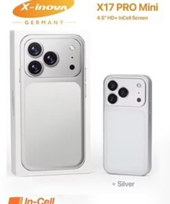 X-Inova Mini Smart Phone X17 Pro Mini 4.5" Display, 4GB+64GB Storage, 13MP Ultra Clear Rear Camera, Dual SIM Silver