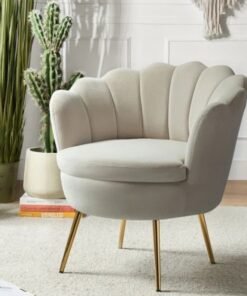 ALWASIT HOME Demetrius Single Seater Sofa Luxurious Design With Premium Fabric Best For Living Room For Hotel Velvet Fabric - Tan Velvet