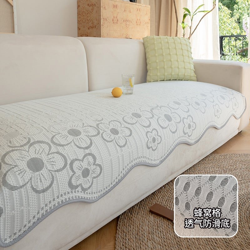 Summer Straight Leather Sofa Cushion One-Piece Fixed Anti-Slip Cushion Summer Sofa Cover Cloth