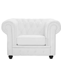 Maharat Al Bahar Mab Single-Seater Ingles Sofa Set Velvat White 90x80x82