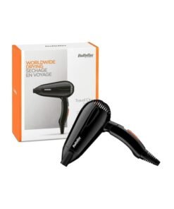BaByliss Hair Dryer | Powerful 2000w Drying Performance With Dual Voltage For Travel Convenience | 2 Heat And Speed Settings With Fast Drying Time | Lightweight And Portable Design | 5344SDE Black