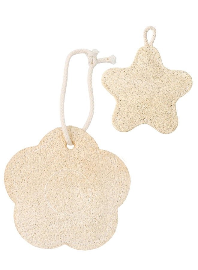 2Pcs Travel Loofah Exfoliating Body Scrubber Portable Shower Loofah Sponge Quick-Drying Natural Egyptian Loofah Pad Rich Foam Bath Loofah Sponge Mini Loofahs Travel Size Shower Luffa for Men Women