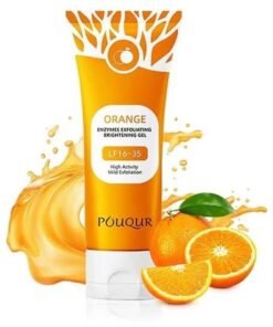 POUQUR Orange Exfoliating Gel for Face & Body, 2025 Exfoliating Cleansing Gel Scrub, Orange Enzymes Exfoliatings Gels, Deep Clean Pores, Remove Blackheads & Moisturize Skin, All Types Skin (1pcs, 3.38 fl oz)