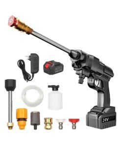 ELTRAZONE 24V Portable Cordless Pressure Washer, 5600mah Mini Lithium Battery Powered Washer, Hand-Held Wireless Water Gun for Washing Cars, Watering Flowers