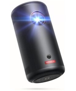 Nebula Capsule3 Mini Projector, Smart Projector, 1080p, WiFi, 200 ANSI Lumens, Portable Projector, With GTV, Netflix Pre-installed, Dolby Digital, 120 Inch Picture, Built-in Battery, 2.5 Hours D2425 Black