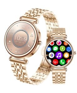 RollsTimi  Smart Watches for Women with Diamonds, 1.27”HD Screen Bluetooth Smartwatch for Android iOS Phones, Waterproof Fitness Activity Trackers with Heart Rate/SpO2/BP/Sleep Monitor