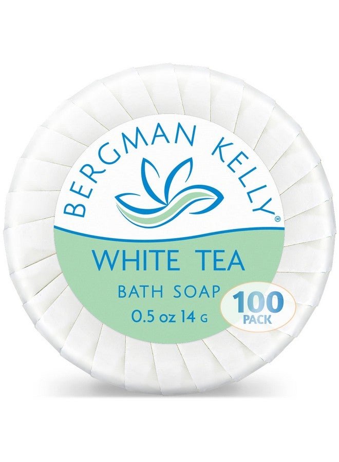 BERGMAN KELLY Ergman Kelly Hotel Soap Bars (White Tea 0.5 Oz 100 Pk) Travel Size Luxury Bulk Amenities Bar Soap Mini Individually Wrapped Round Soap Small Toiletries For Airbnb Motel Guest Bathroom