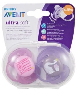 Philips Avent Pack Of 2 Ultra Soft Pacifier Bpa - Free Dummy For Babies From 6 - 18 Months (Model Scf223, 02) Hello Princess