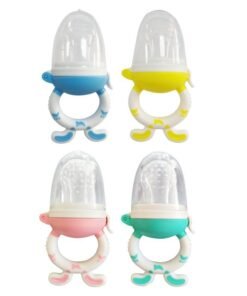 ZCM-HAPPY 4 Piece Baby Soft Chew Silicone Fresh Fruit and Vegetable Pacifier and Baby Fruit Sucker