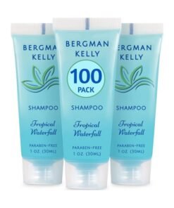 BERGMAN KELLY Travel Size Hotel Shampoo (1 fl oz, 100 PK, Tropical Waterfall), Delight Your Guests with Invigorating and Refreshing Shampoo Hotel Amenities, Mini & Small Size Luxury Shampoo in Bulk