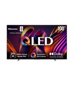 Hisense 100-inch QLED 144Hz Smart TV 100E7N PRO Quantum Dot Colour, AI Sports Mode, Dolby Atmos·Vision, Fully Array Local Dimming, Game Mode Pro, Voice Control, Filmmaker Mode, Build-in Subwoofer 100E7N Black
