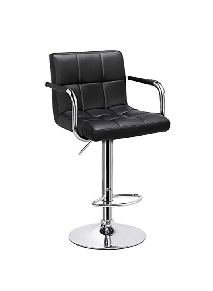 MAPLE HOME DECORATION Maple Home PU Adjustable Height Bar Stool Swivel Hydraulic Bar PU Armchair With Backrest 360° Upholstered Seat Assembled Home Office