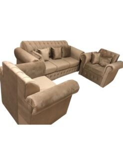 Maharat Al Bahar Classic 5-Seater Sofa: Elegant Design to Enhance Your Home Decor 3+1+1-Gold 190x80x80