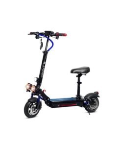 Crony V10 Big Display 1200W Motor Electric Scooter, 20-40KM Range, 10” Off-Road Tires, 48V 12AH Battery, Dual Suspension, Dual Disc Brakes, Foldable Aluminum Frame, Triple LED Headlights, LED Base Lighting, Heavy Duty 120KG Load, Electric Scooter with Seat for Adults, Perfect for Fast Urban Commuting and Outdoor Adventures-BLUE