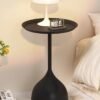XiuWoo Retro Style Sofa Side Table, Light Luxury Style Coffee Table for Serving Guests, Side Table for Living Room Balcony Bedroom 40*40*60 cm