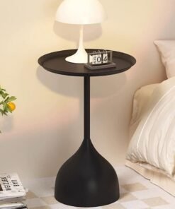XiuWoo Retro Style Sofa Side Table, Light Luxury Style Coffee Table for Serving Guests, Side Table for Living Room Balcony Bedroom 40*40*60 cm