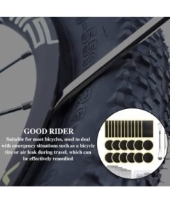 Arabest Bicycle Tire Repair Kit Includes Glueless Bike Tub Patches Self Adhesive Bicycle Tire Patches Included Round Square Rectangle and Metal Rasps for Road Mountain Bikes - Image 3