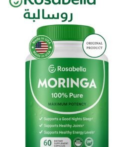 Rosabella Moringa Capsules – 100% Pure Moringa Leaf Powder Superfood – Energy, Skin, Joint & Digestive Support – 60 Capsules