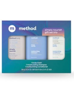 Method Body Wash and Hair Care Gift Set, Simply Nourish, 3.4 oz Travel Size Bottles