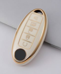 Motim Nissan Car Key Cover Key Protector 5 Buttons, Full Protection Fob Accessory Protector Shell, Soft TPU Key Fob Cover for Altima Armada Maxima Murano Pathfinder Rogue Infiniti 2017 to 2022 for Nissan
