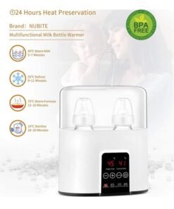 Beauenty 6 In 1 Baby Bottle Warmer For Frozen Breast Milk And Formula Baby Food Heater With Steam Sterilizer With Cleaning Brush Nd Safe Auto-Shutoff And Timer Temperature Control Bpa-Free Baby Food Heater