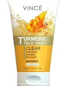 VINCE Turmeric Face Wash – Detoxifies Pores and Removes Dirt and Impurities – Purifies Skin, Reduces Dark Spots and Dullness – Brightens and Refreshes Skin – Sulfate-Free, 120ml