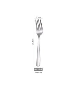 P001 Stainless Steel Tableware Bare Body Western Dining Fork Dessert Fork Fruit Fork Two-tooth Fork Hotel Supplies Support Logo-Color:Fork 3
